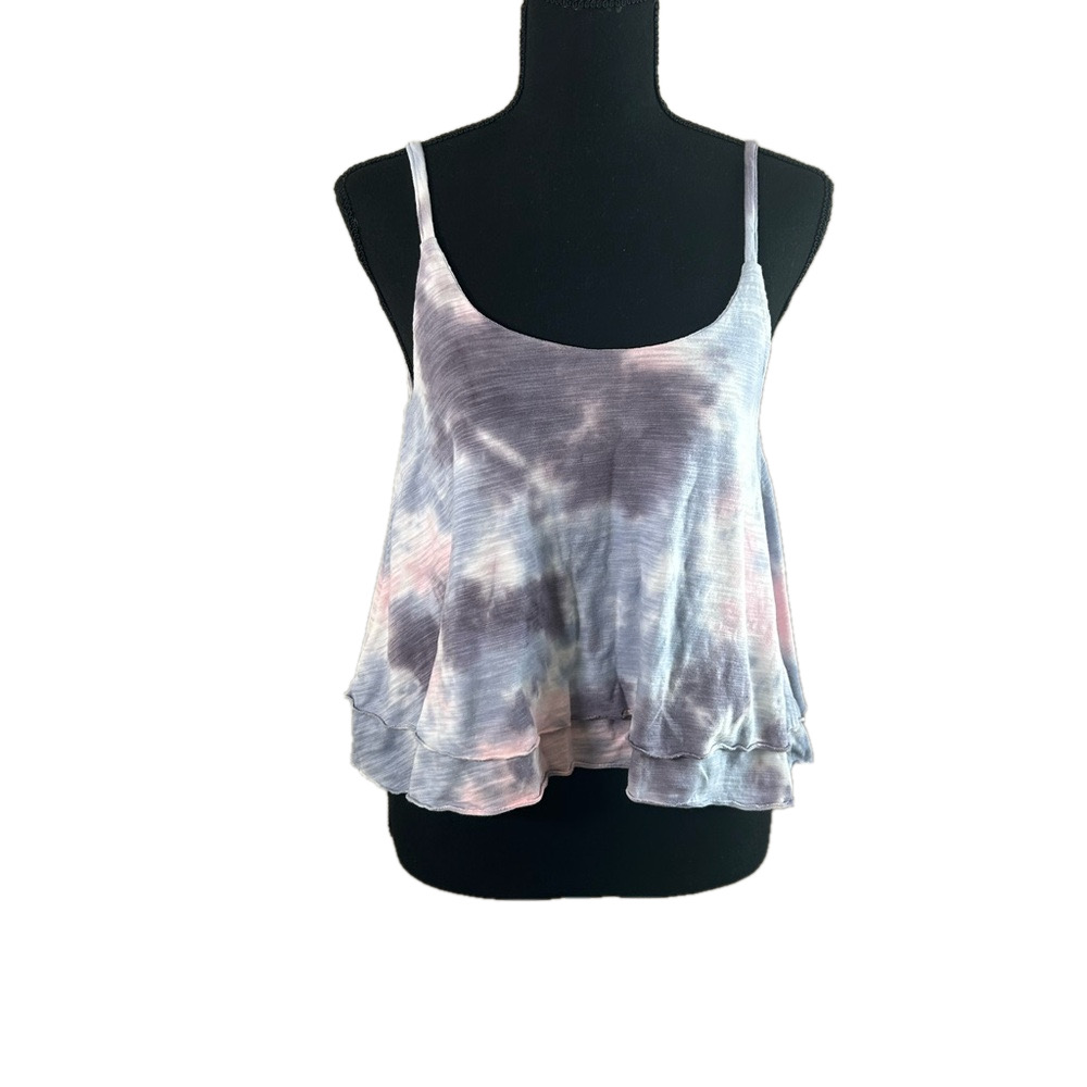 Women’s Purple and Pink Tie-Dyed Tank Top, Size Small